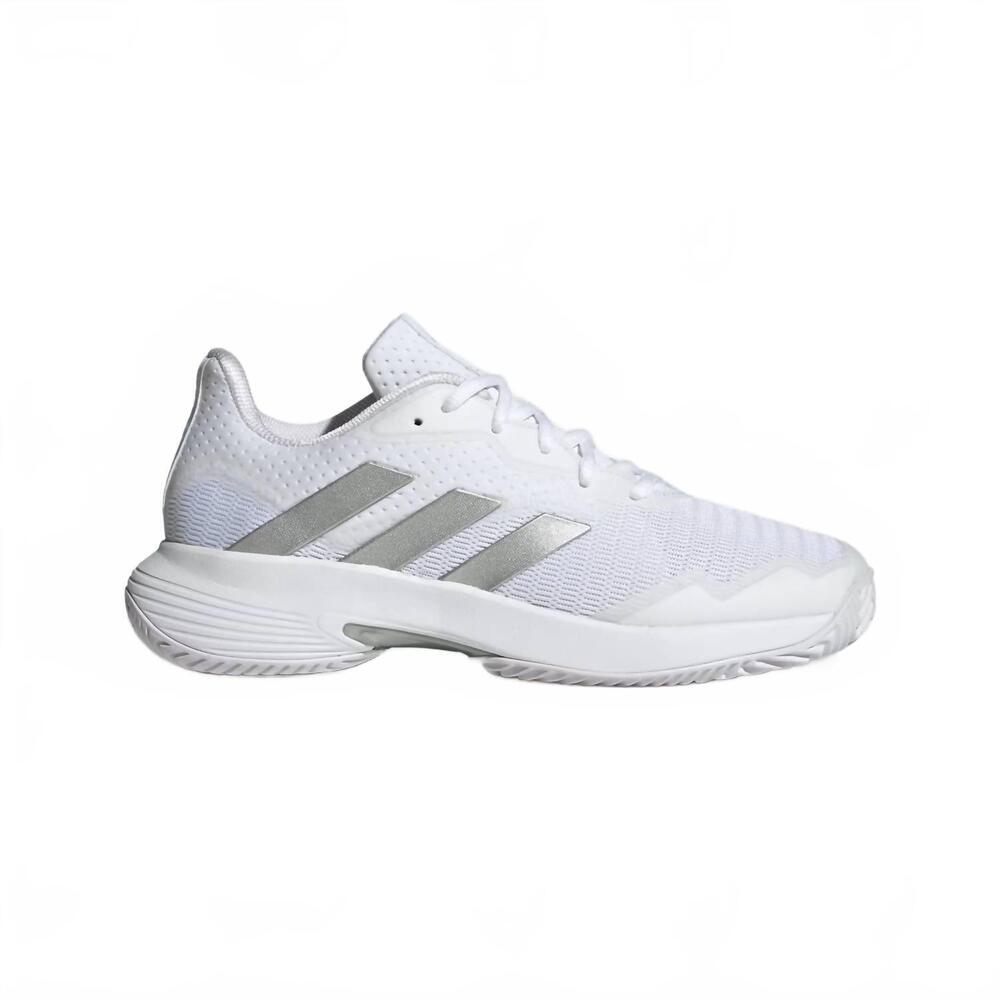 NEW ADIDAS men's courtjam control tennis shoes in cloud white / silver metallic
